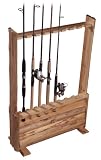 Rush Creek Log Cabin Style 8-Rod Rack with Storage