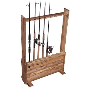 Rush Creek Log Cabin Style 8-Rod Rack with Storage by 