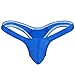 FFESHOW Men's Smooth Bikini Pouch Underwear G String Thongs (Blue)