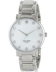 kate spade new york Womens 1YRU0006 Stainless Crystal Marker Bracelet Gramercy Watch