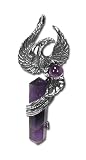 Phoenix Pendant in Silver with Amethyst