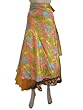 Vintage Sari Wrap Around Skirt Floral Printed Hippie Sarong Wrap Dresses