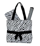 Zebra Diaper Bag W/Changing Pad and Case Black White Black Trim