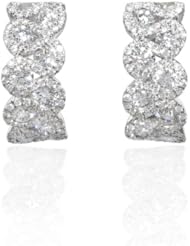 Diamond 18k White Gold Huggie Earrings