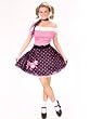 Sexy Pink Poodle Skirt Costume Polkadot 50s Soc Hop Halloween Costume
