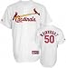 Adam Wainwright Jersey: Adult 2010 Majestic Home White Replica #50 St. Louis Cardinals Jersey - Small