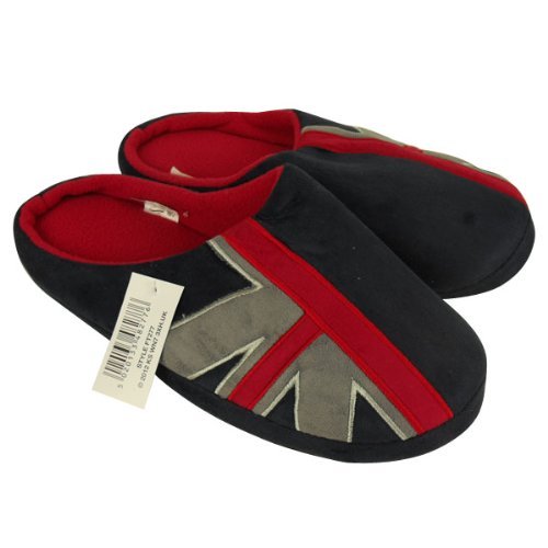 Mens Union Jack Slipper Classic Red Novelty Mule Mules Slippers Size UK 9