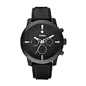 Fossil - FS4619 - Montre Homme - Quartz Analogique - Cadran Noir - Bracelet Silicone Noir