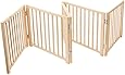 Four Paws 5 Panel Free Standing Walk Over Wooden Dog Gate, 48"-110"W by 17" H