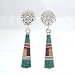 Ray Tracey Inlaid Dangle Flower Earrings in Sterling Silver with Turquoise and Spiny Oyster, #8545