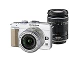 Olympus E-PL1  Micro Four Thirds Digital Camera - White (14-42mm Silver & 40-150mm Black Lenses)