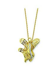 Sterling Silver & Gold-plated Angel of Motherhood 18in Necklace. Metal Wt- 4.3g.