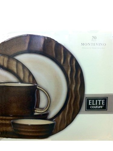 Gibson Elite Couture Montevino Dinnerware Set Brown 20Pc Gibson Elite Couture Montevino Dinnerware Set Brown 20Pc
