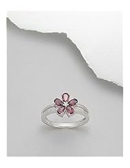 Flower CZ Ring In 92.5 Sterling Silver
