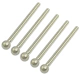 uxcell 砥石 マウントポイント　丸いヘッド　アブラシブ　メタル製　5個入 5.7mm直径