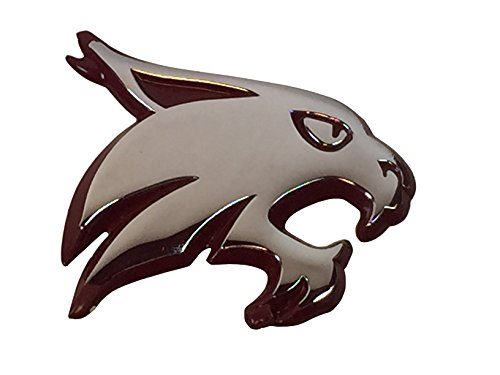 Texas State Bobcats Metal Auto Emblem (with Maroon Trim)