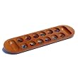 Coffee Table African Stone Game - Solid Wood with Walnut Stain