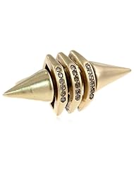 Sam Edelman Pave Antique Worn Gold Colored Spike Ring, Size 7