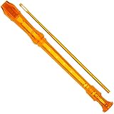 Ravel PR19COR Transparent Recorder with Cleaning Rod and Bag, Orange