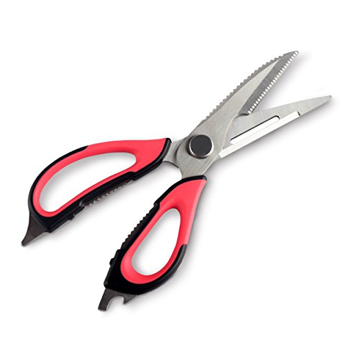 Orblue Kitchen Scissors, Poultry Shears (Red)
