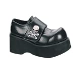 3 1/4 Inch Gothic Platform Shoes With Velcro Strap And White Skull Demonia