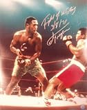 Joe Frazier - vs. Ali - Autographed 16x20 Photograph with Fight of Centry 3-8-71 Inscription