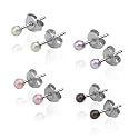Freshwater Cultured Pearl 3mm Stud Earring Set of Four