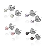Freshwater Cultured Pearl 3mm Stud Earring Set of Four