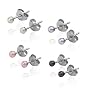 Freshwater Cultured Pearl 3mm Stud Earring Set of Four