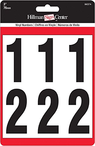 The Hillman Group 842274 3-Inch Numbers Kit, White/Black (2 Pack)
