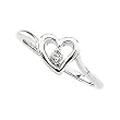 14K White Gold Diamond Heart Ring - 0.06 Ct.