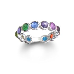 Sterling Silver Multi-Color Cabochon Ring by 
