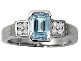  : 1.16 CTS AQUAMARINE DIAMOND RING 14KT WHITE OR YELLOW GOLD LIFETIME WARRANTEE