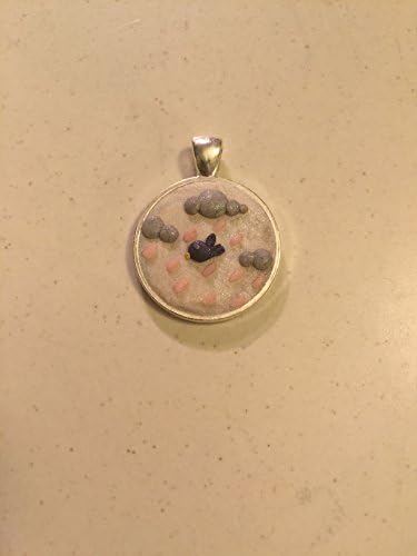 Handmade Polymer Clay Pendant, Dark Clouds scene, Unique pendant, Perfect Gift, nature jewelry, Silver Tone pendant