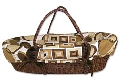 Trend Lab Moses Basket Set, Bubbles Brown