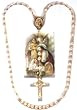 First Communion Sterling Silver Rosary with 5mm Pearl Beads and Prayer Card, in English, Girl - MADE IN ITALY