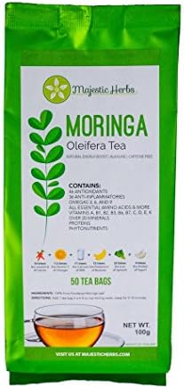 Moringa Oleifera "Miracle Tree" Organic Powdered Leaf Tea (50 Individually Sealed Teabags) | Packed With 92+ Nutrients | Proteins | 20+ Minerals | 10+ Vitamins | 46 Antioxidants | 20+ Amino Acids