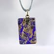 Handmade Murano Glass Pendant - Lisa Rectangle S Navy/ Gold Style 1 Handmade Murano Glass Pendant - Lisa Rectangle S Navy/ Gold Style 1
