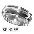 Sterling Silver Ring - Spinner - 8mm Band Width - Sizes: 5-15