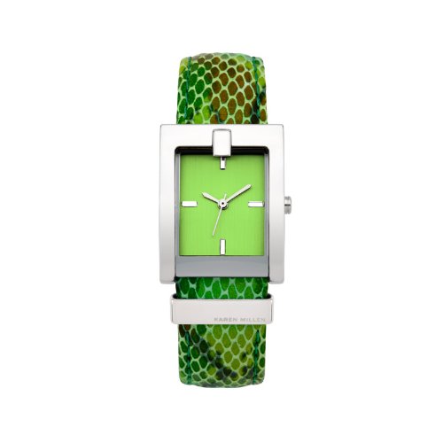 Karen Millen Green Snake Skin Ladies Watch - K110