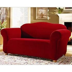  Stretch Pearson Loveseat Cover-Red