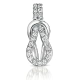 14k .21 Dwt Diamond White Gold Love Knot Charm - JewelryWeb