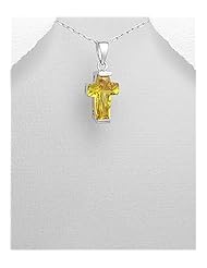 Cross CZ Pendant Necklace In 92.5 Sterling Silver