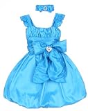 New Baby Taffeta Heart Rhinestone Bubble Dress & Headband ~ Pageant (5 Assorted Colors) 6M to 24M