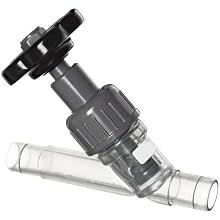 GF Piping Systems PVC Globe Valve, Angle, PE Seal, 1-1/4" Spigot