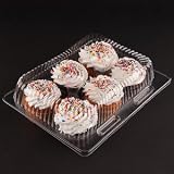 Douglas Stephen Plastics BL550 6 Compartment Hinged Lid Clear Cupcake Container - 25 / Pack