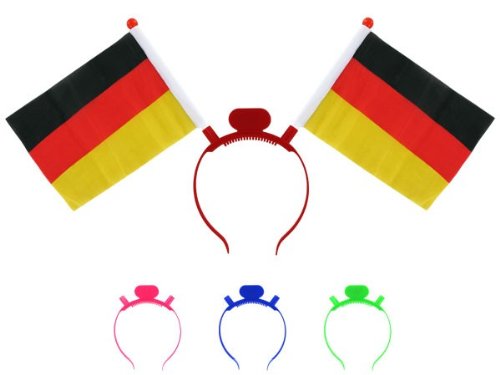 Deutschland Fanartikel Fan-Artikel Fußball EM WM Hut Brille Perücke Fahne, Fanartikel wählen:Blink Haarreifen m. Fahnen