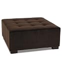 Regent Tufted Ottoman, Chocolate