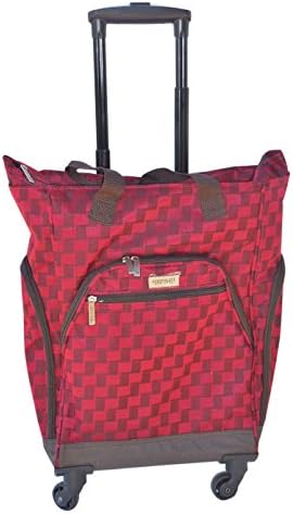 New York Chocolate Wheeled Shopper Tote with Tablet Compartment