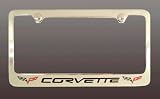 Solid Brass Chrome Plated Corvette C6 License Plate Frame